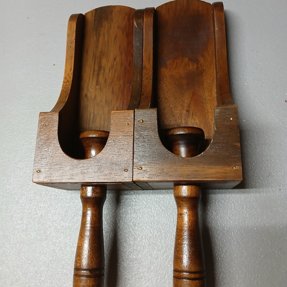 Vintage Wood Wall Sconce Candle Holders Farmhouse Scoop Design Sanyei Taiwan